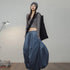 Premium Women's Bud Skirt – Solid Color Lantern Skirt with Irregular Hem & Elastic Back Waist